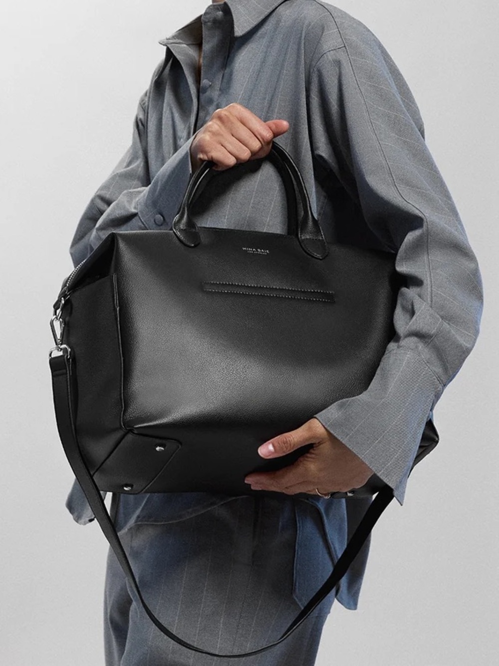 Mina Baie Emmy Midi Diaper Bag - Black/Silver